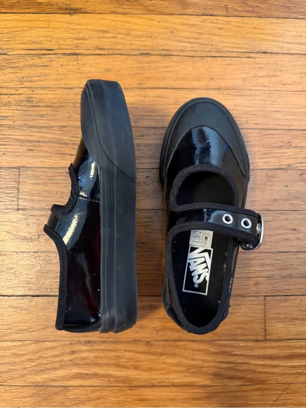 Vans Kids Black Patent Mary Jane with Buckle 10.5